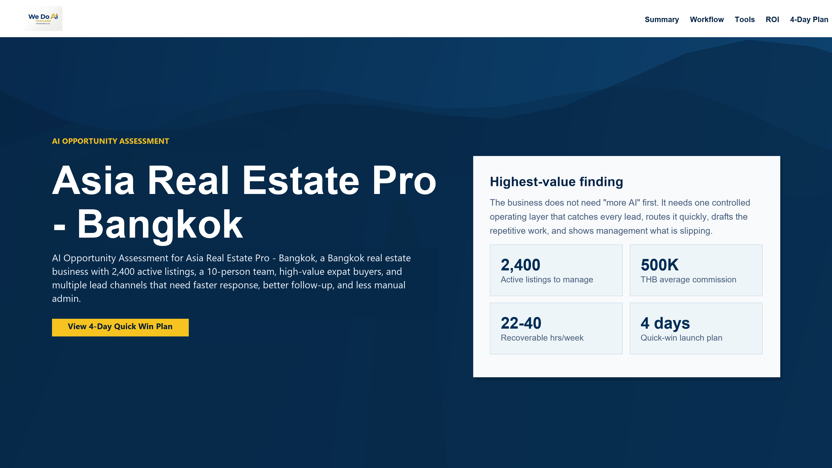 Asia Real Estate Pro Bangkok AI Assessment Report first page
